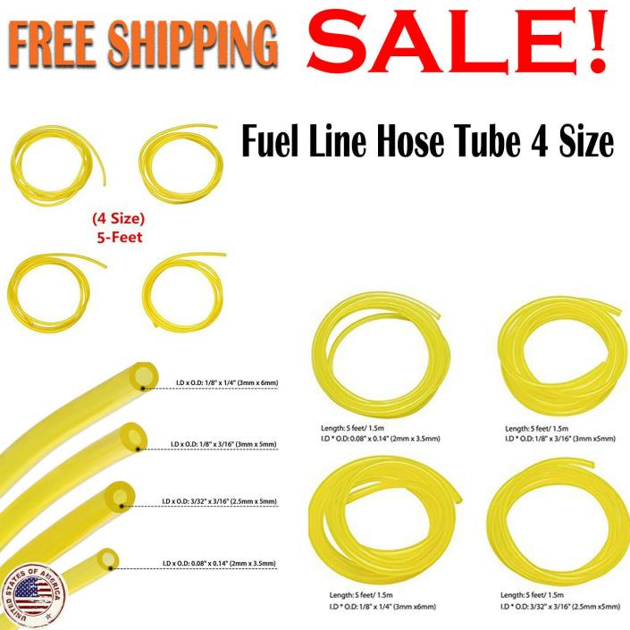 Fuel Line Hose Tygon Tube w/ 4 Sizes Tubing for Common 2 Cycle Small Engine NEW