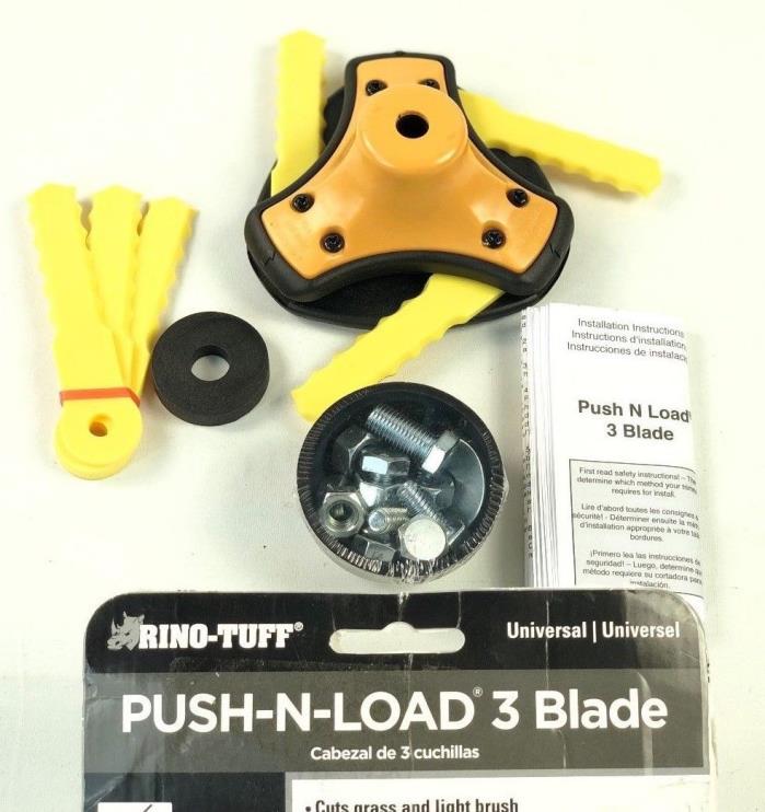 RINO-TUFF PUSH-N-LOAD 3 TRIMMER HEAD BLADE/ UNIVERSAL