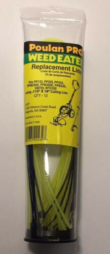 Poulan Pro Weed Eater Replacement Pre Cut Trimmer Line 115''x18'' NEW