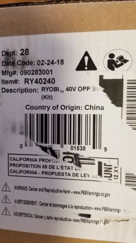 Ryobi 40-Volt Lithium-Ion Cordless String Trimmer - 1.5 Ah Battery and Charger I