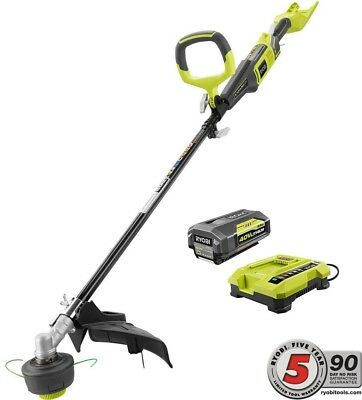 Ryobi String Trimmer Set 40-Volt Lithium-Ion -2.6Ah Battery and Charger Included