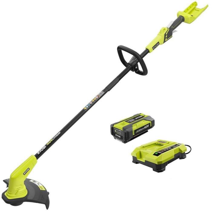 Ryobi 40V Li-Ion Cordless String Trimmer w/1.5 Ah Battery & Charger RY40240 *