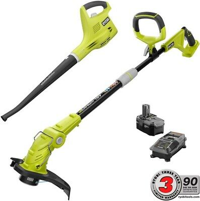 RYOBI String Trimmer/Edger and Blower/Sweeper Combo Kit -Batter Charger Included