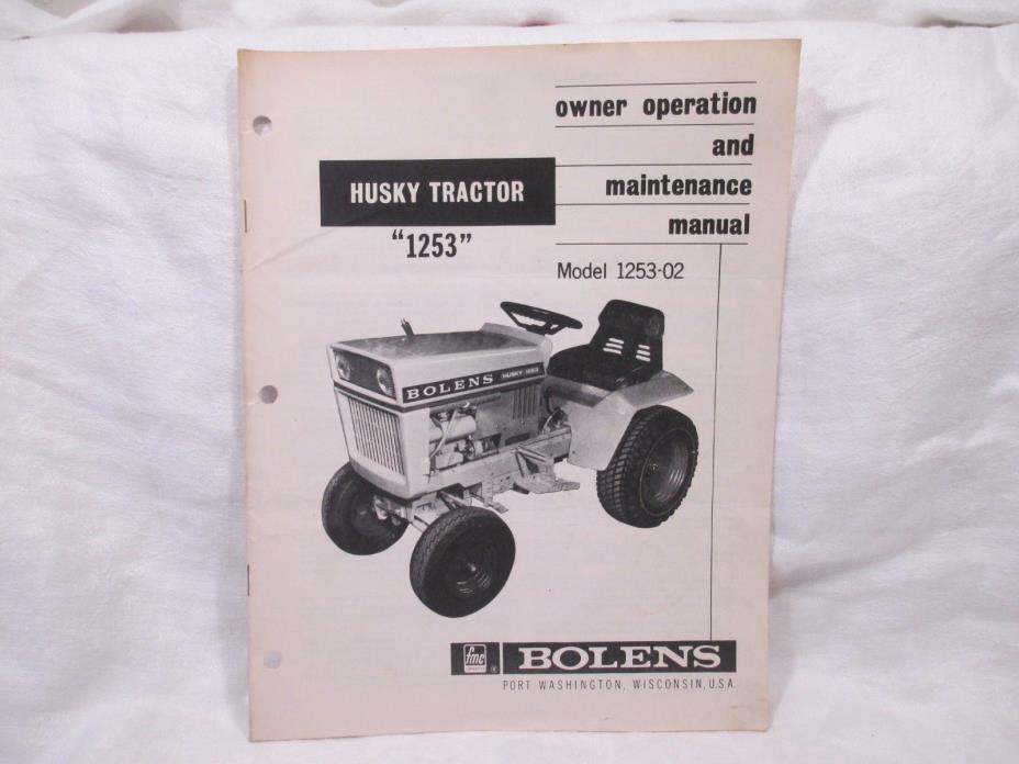 A vintage original Owner,Maintenance Manual Husky Tractor 1253 dated 1970