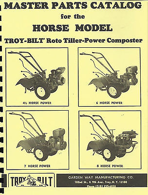 Troy Bilt Horse Tiller Parts Manual 1982