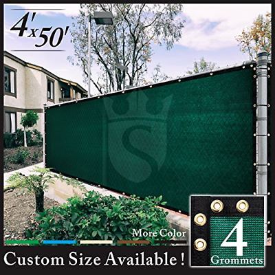 Royal Shade 4' x 50' Green Fence Privacy Screen Cover Windscreen, with Heavy