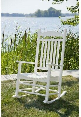 Patio Rocking Chair Water-Weather Resistant UV Protected Plastic Frame White