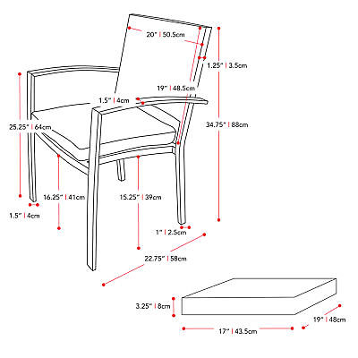 Highland Dunes Felica Wide Patio Dining Chair with Cushion Set of 4