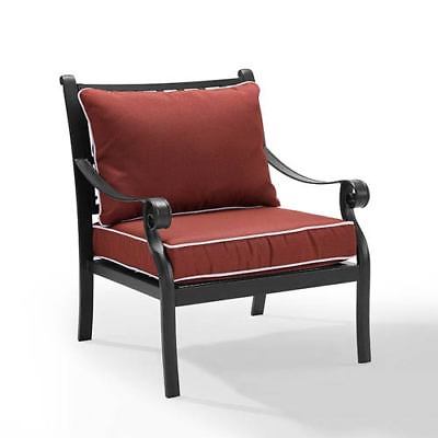 Crosley Furniture Portofino Black Cast Aluminum Arm Chair, Set of 2