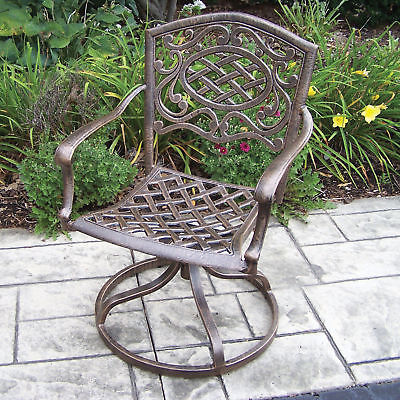 Oakland Living Mississippi Cast Aluminum Swivel Rocking Chair
