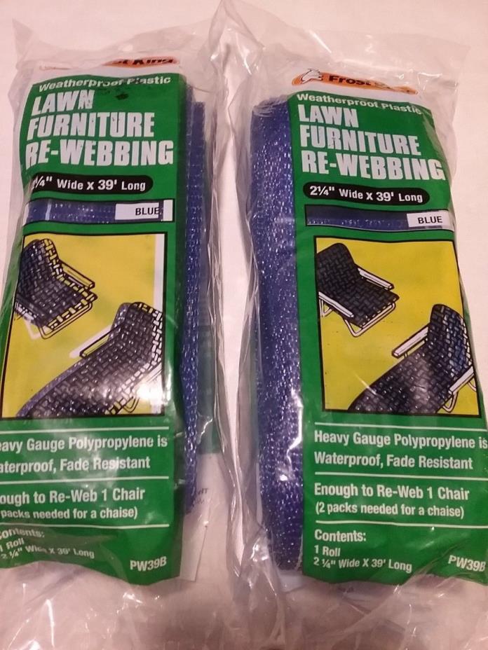 TWO BLUE FROST KING PW39B 2-1/4 x 39' Polypropylene Lawn Furniture Re-Webbing