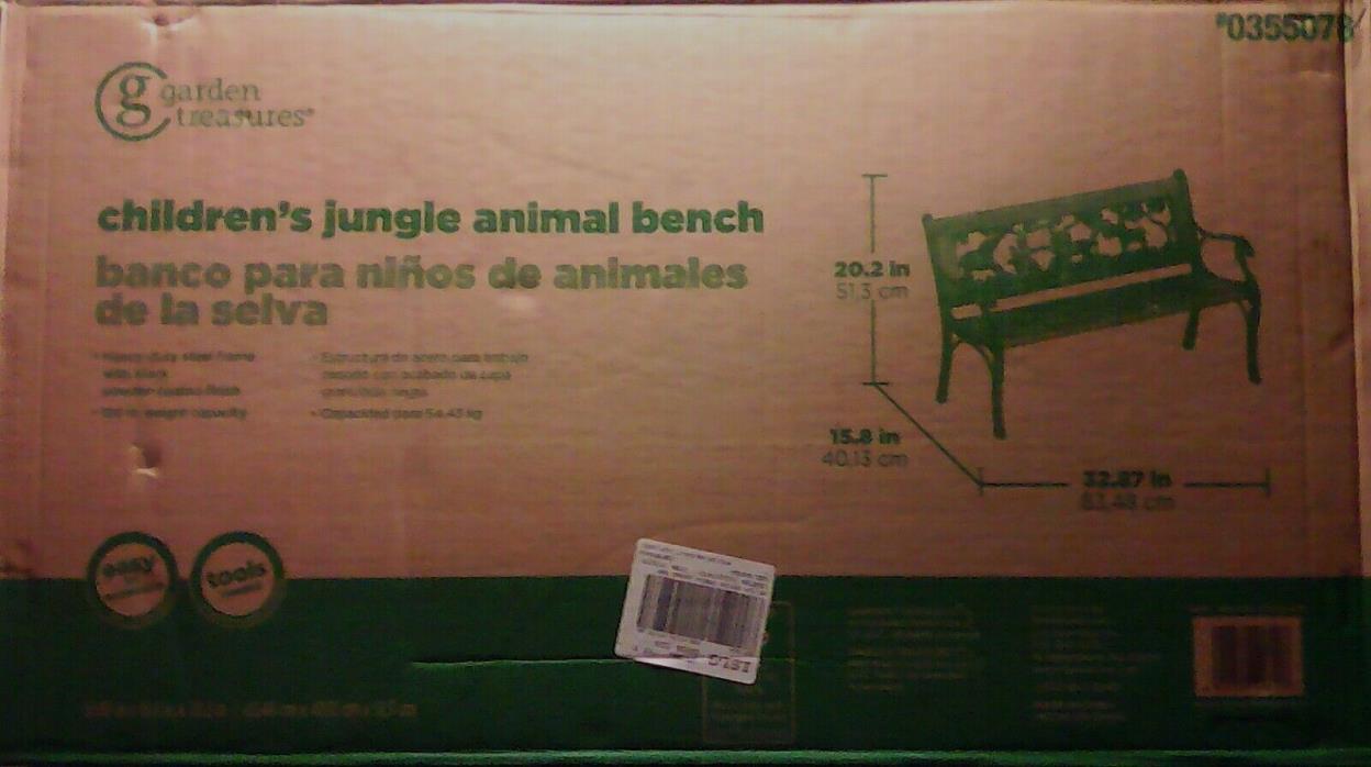 Garden Treasures Children's Jungle Animal Bench  0355078  HPGF87736-3