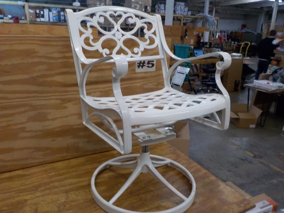 Home Styles 5552-53C Biscayne Swivel Chair, White Finish