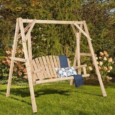 Rustic Wooden Porch Swing Bench W/A-Frame