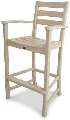 Outdoor Patio Bar Arm Chair 300 lb. Weight Capacity Sand Castle Frame Plastic