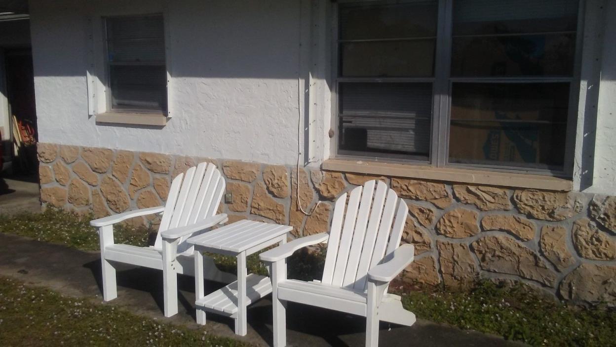 Outdoor Patio Wooden Adirondack Chair white