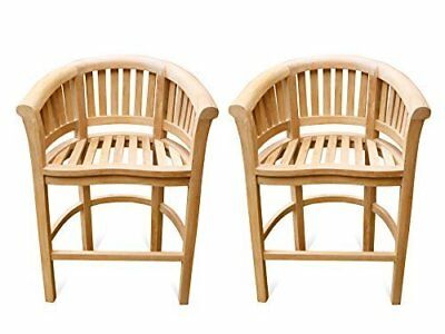 Windsor's Premium Grade A Teak Curved Arm Bar Chairs (Set of 2) 35lbs Each