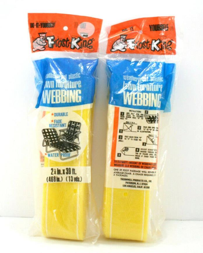 2 Packs Frost King Lawn Furniture Webbing Yellow 2.5