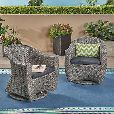 Wrought Studio Gaviota Patio Chairs with Cushions Set of 2