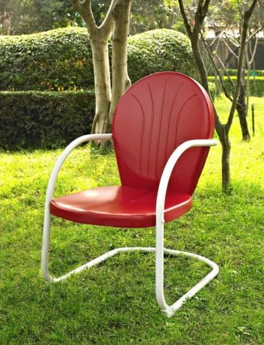 New old Southern style Griffith RED metal porch chair white blue green available