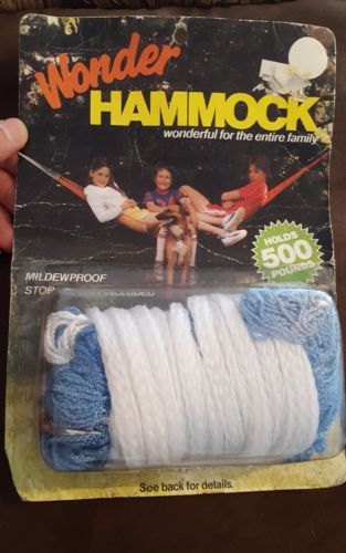 New Vintage Wonder Hammock Blue Nylon Holds 500lbs