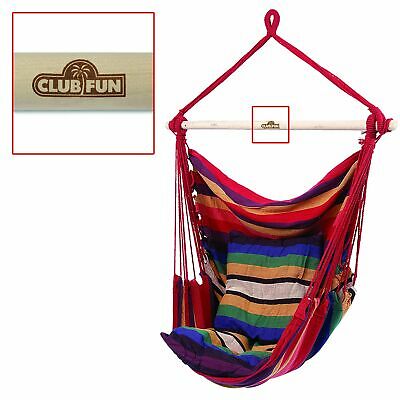 Club Fun Hanging Rope Chair - Red