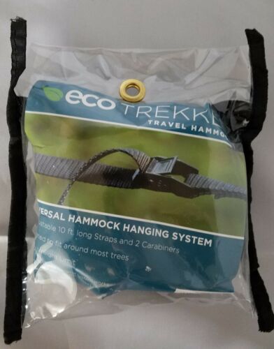 Eco Trekker Travel Hammock Universal Hammock Hanging System Strap & Carabiners