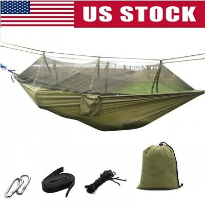 Outdoor Camping Hammock With Mosquito Net Sleeping Swing Parachute Hanging Bed