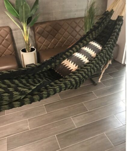 Strong Firm Handwoven 2 Person 12.75’ Cotton Hammock Made In Acapulco Mexico
