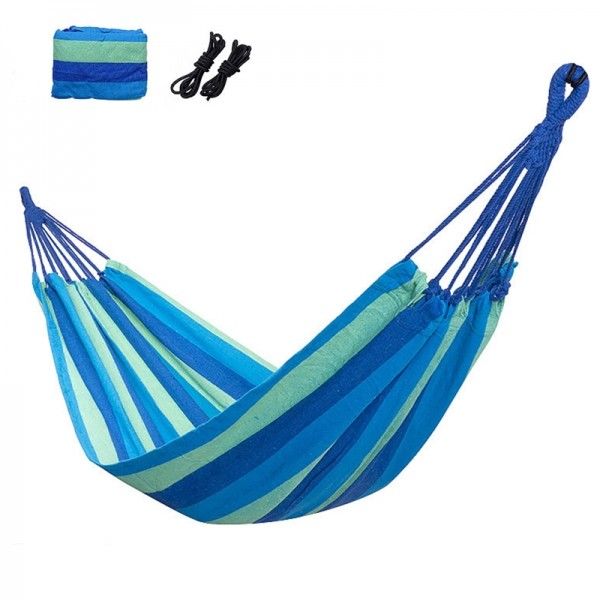 Portable Camping Hammock Travel Mat Outdoor Cotton Polyester Swing Bed Sleeping