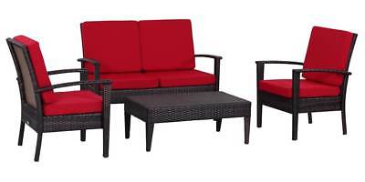 4-Pc Myers Outdoor Set in Brown and Red [ID 3754133]