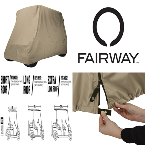 Fairway Golf Cart Quick Fit Cover KHAKI Short Roof FREE SHIPPING Unisex Adult