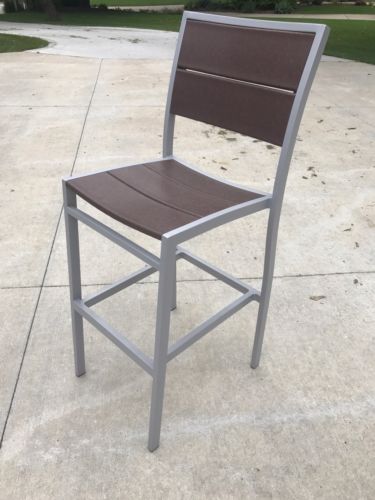 Trex Polywood Surf City Bar Set Of 3 Side Chairs Outdoor Furniture Brown