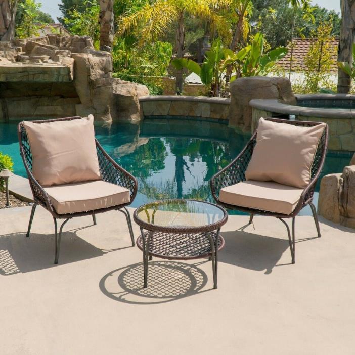 Garden Patio Bistro 3- Piece Set Table & Chairs Outdoor Furniture