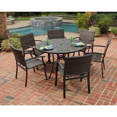 Stone Harbor 51-Inch Dining Table w/ Six Newport Arm Chairs