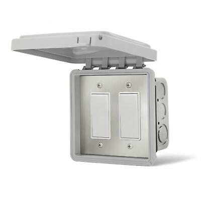 Infratech Dual On/Off Flush Mount Switch With Gang Box And Weatherproof Cover