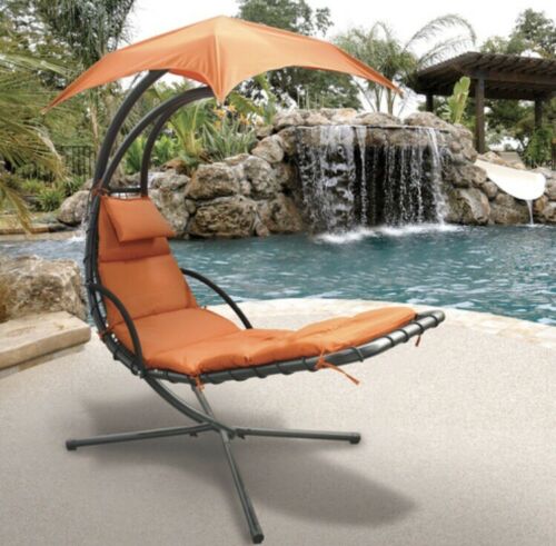 Sky Lounger Terra Cotta Outdoor Patio Spring Chair With Umbrella