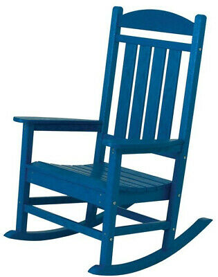 POLYWOOD Patio Rocking Chair UV Protected Water Resistant Pacific Blue Plastic