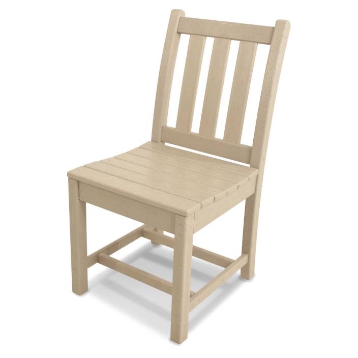 POLYWOOD Traditional Garden Dining Side Chair in Sand