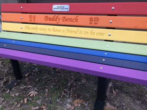 Buddy Bench (Rainbow Vibrant Colors) The only way to have a friend is to be one