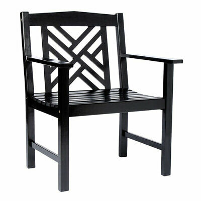 ACHLA Designs Fretwork Black Arm Chair - OFC-10B