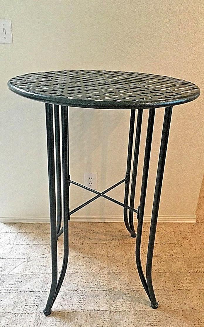 International Caravan Mandalay Iron Bar Bistro Table Hammered Blue/Green 48