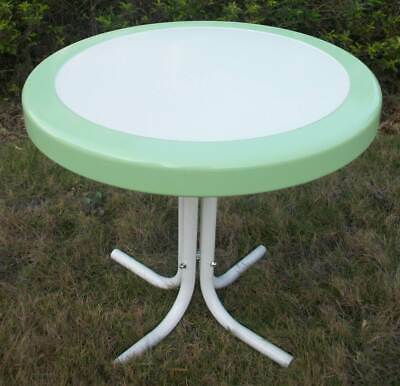 Metal Retro Round Table in Lime and White Finish [ID 119550]