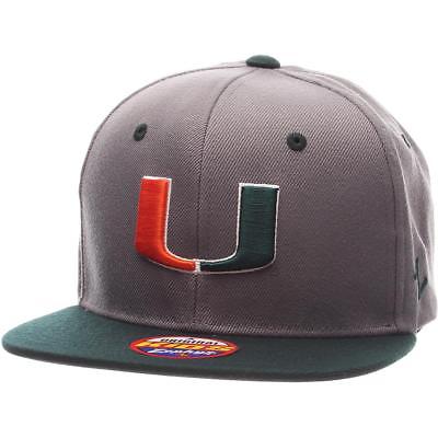 ZEPHY YOUTH MIAMI HURRICANES Z11 SLATE ZWOOL ADJUSTABLE HAT GRAY
