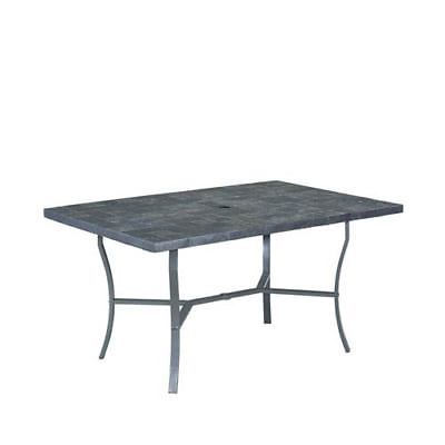 Home Styles Furniture Stone Black 60 x 40 Slate Tile Top Outdoor Dining Table