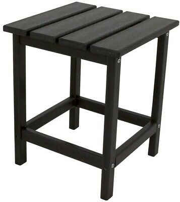 POLYWOOD Long Island 18 in. Black Patio Side Table