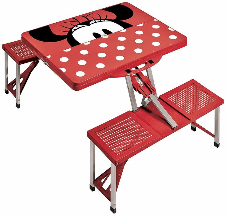 MINNIE MOUSE PORTABLE FOLDING PICNIC TABLE WITH SEATS NEW IN BOX