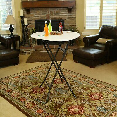 Round Bistro Table Folding Adjustable Indoor Outdoor Modern Top Bar Cafe Tables