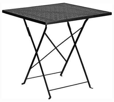 28 in. Square Folding Patio Table in Black [ID 3680831]