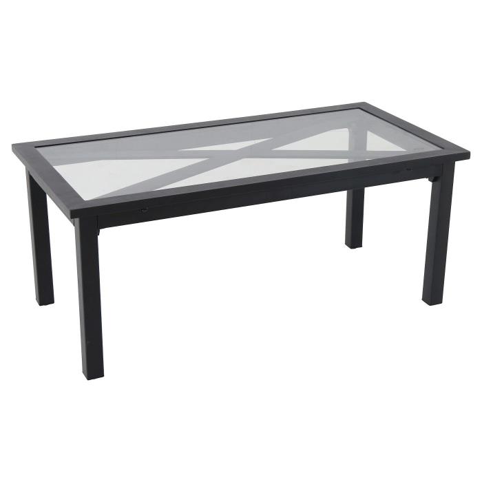 *New in Box* Afton Black Metal Patio Coffee Table w/Glass Top *$79 Value*